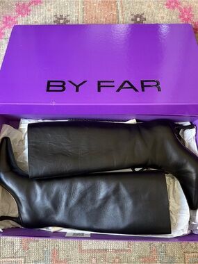 By Far Black Leather Stevie Boots - size 38